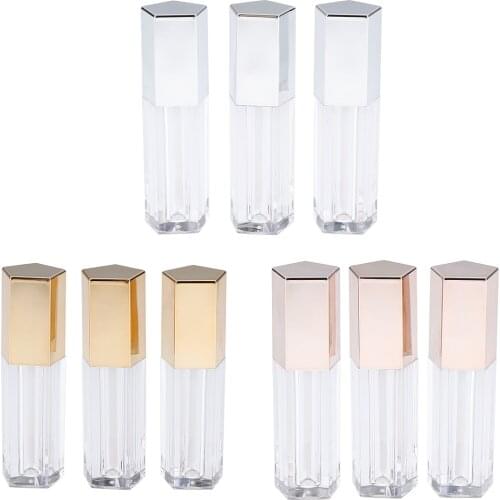 9pcs 5ml Clear Empty Lip Gloss Oil Tubes Lipstick Refillable Bottles Mini Sample Eyelash Liquid Makeup Cosmetic Container