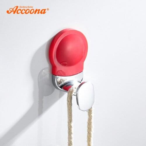 Accoona Bathroom Hanging Rack Adhesive Hook Coat Hat Kitchen Towel Hanger Robe Brush Accessories Wall Door Mounted A11801N-1