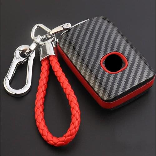Carbon Fiber ABS Car Remote Key Fob Shell Cover Case For Mazda 3 Alexa CX4 CX5 CX8 2019 2020 3Button Smart Remote Car Key