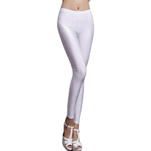 High Elastic Wet Look Shiny Pencil Pants Sexy Fitness Legging Spring Summer Leggings Women Capris Trousers Streetwear Spodnie