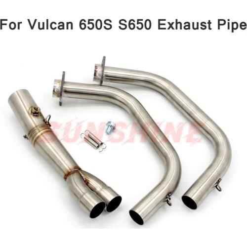 For KAWASAKI Vulcan 650S S650 Motorcross Exhaust Slip on Motorcycle Muffler Front Pipe Modified Link Stainless Steel Motorbike