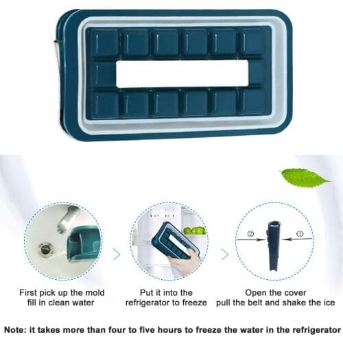 Ice Tray Molds Curling Bar Maker Bag Silica Gel Blue Drink Iced Folding Water Bottle 32 Cells Ice Cube Mold Beverage Can Mold