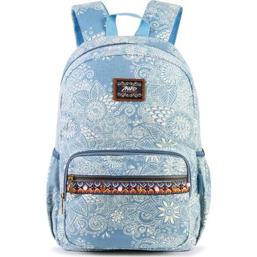 LEMBU Bohemian Canvas Backpack for Women Girls Boho College Laptop Travel Daypack Flower Pattern School Backpack