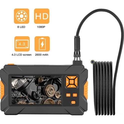 HD 1080P 8mm Lens Handhold Screen 4.3 Inch LCD Industrial Handheld Endoscope Camera Borescope Inspection Snake Waterproof Camera