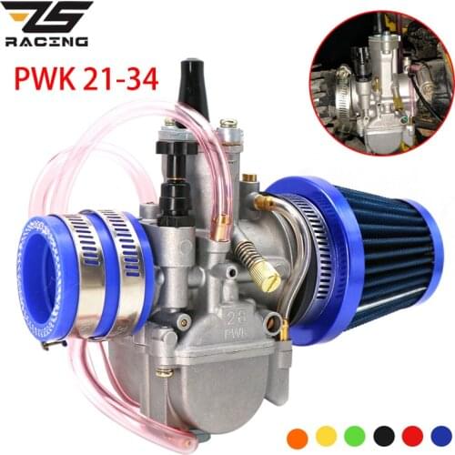 ZS Racing Motorcycle PWK Carburetor + Adapter + Air Filter One Set For 21 24 26 28 30 32 34mm 4T Stroke 50cc-250cc Moto