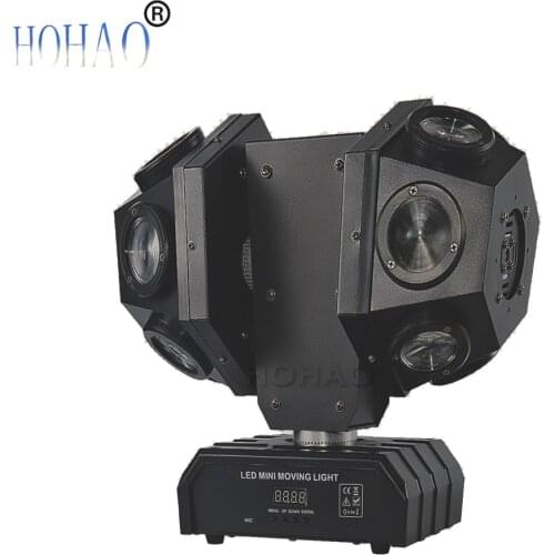 HOHAO FastShipping 2X 12pcs 10w RGBW 4in1 High Brightness Mini Double Moving Head Light Dj Party Led Stage Lights