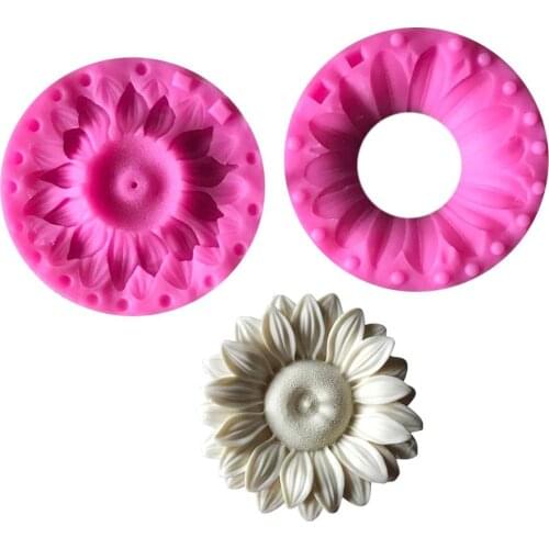 New Design 3D Sunflower Silicone Mould Handmade Soap Mold Candle Molds DIY Clay Crafts Food Grade Silicone Decoration