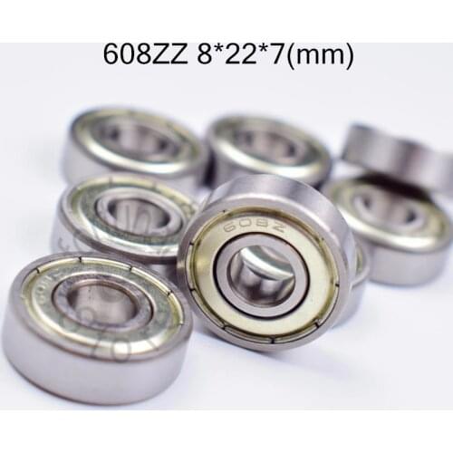 608ZZ 8*22*7(mm) 10pieces free shipping ABEC-5 bearings metal Sealed Miniature Mini Bearing 608 608Z chrome steel bearings