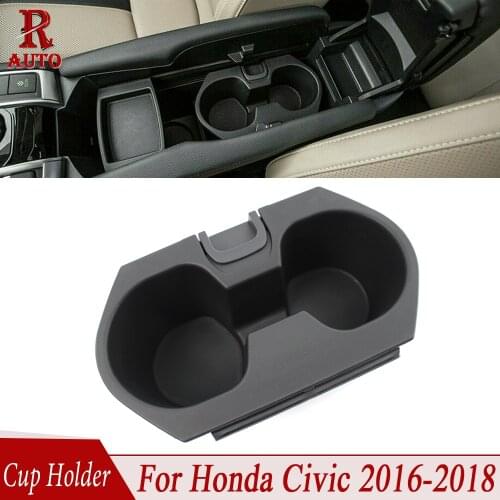 R-AUTO 1PC Front Cup Holder Water Drink Holder Assembly Replacement Black For Honda Civic 2016 2017 2018 83446-TBA-A01ZA