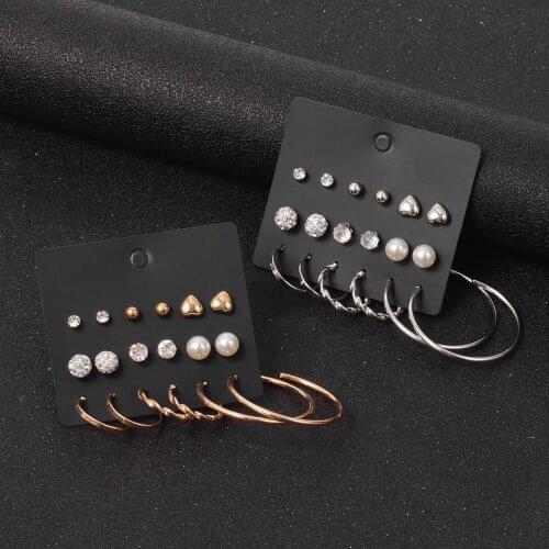 Серьги Earrings kolczyki Stud Earrings 2020 Simulated Pearl Earrings Set Women Piercing boucle oreille femme aretes de mujer