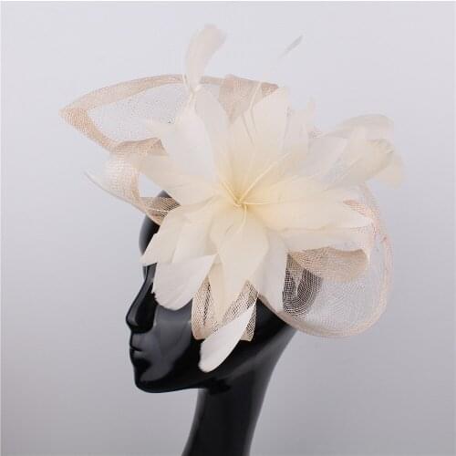 Women Rose Sinamay Millinery Beautiful Feather Flower Fascinator Hats Black Female Kentucky Derby Church Wedding Party Headbands