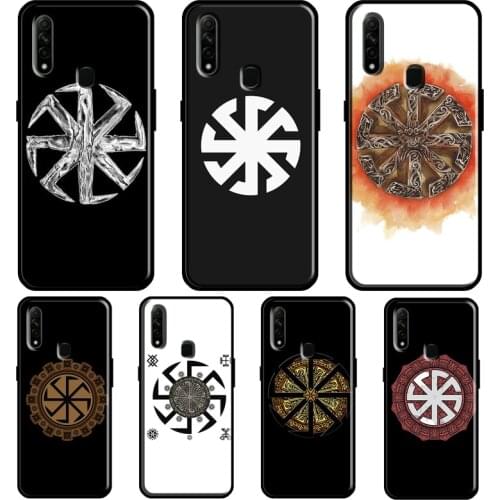 Slavic Viking Symbol Kolovrat For OPPO Find X3 Pro A5 A9 A53 A31 2020 A1K A3S A5S A15 A52 A72 A83 A91 F5 Reno 2 Z Case