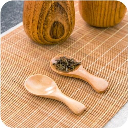 Japanese style tableware wooden tea scoop short handle seasoning spoon ice cream spoon W9259