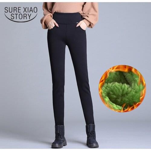 Shea Butter Moisturize Velvet Winter Thickened Warm High Waist Elastic Magic OutWear Women Pants Plus Size 6XL Pantalon 11521