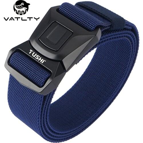 2021 105CM to 125CM Elastic Belt Men Hard Alloy Quick Unlock Buckle Military Army Belt Strong Nylon Unisex Sports Stretch Belt