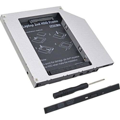 High Quality Universal 9.5mm SATA 3.0 2nd HDD Caddy for 2.5" SSD Case Hard Disk Enclosure for Lenovo/HP/Dell Laptop DVD-ROM