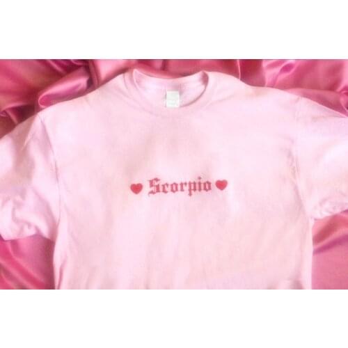 Scorpio camiseta rosa feminina heart graphic women fashion girl team group funny aesthetic tumblr vintage gift goth t shirt tees