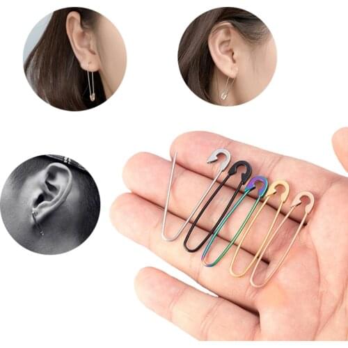 1-2pcs Paper Clip Eyebrow Ring Stainless Steel Helix Cartilage Earring Tragus Ear Piercing Stud Women Fashion Body Jewelry 18G