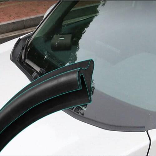 1.8m Car Hood Guide Strip For Wind And Rain Noise Reduction Rubber Front Windshield Sealing Strip Auto Accessories Decoration
