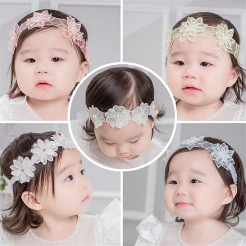 10pcs/lot newborn girl handmade flower headband elastic lace ribbon newborn hair band photography party decorative headdress