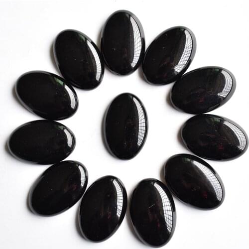 2020fashion hot sell good quality natural black onyx Oval CAB CABOCHON stones beads 20x30mm 12pcs/lot Wholesale Free shipping