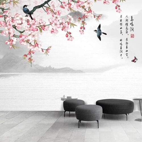 Custom 3D Wallpaper Chinese Style Hand Painted Plum Blossom Flower And Bird Photo Wall Murals Living Room Study Classic Frescoes