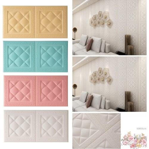3D Tile Brick Wall Sticker Self-Adhesive Design DIY Wallpaper Panels Decor