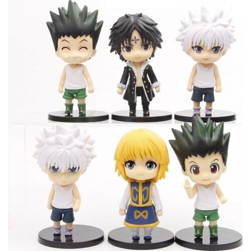 6pcs/lot Anime Hunter x Hunter Figure Gon Freecss Killua Zoldyck Action Figure Kurapika Hisoka Kulolo Lushilufelu Figurine Toy