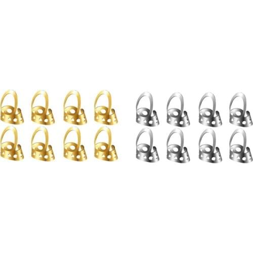 8Pcs Guitar Finger Picks, Adjustable Metal Finger Thumb Picks for Guitar, Banjo, Large and Medium Sizes