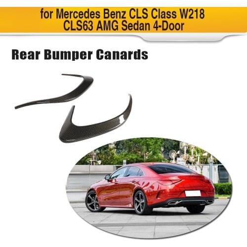 Car Rear Bumper Air Vent Exterior Trim Blades for Mercedes-Benz CLS Class W218 CLS400 CLS500 Sedan 4-Door 2018 2019 Carbon Fiber