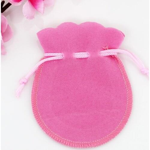 Free Shipping 50Pcs/lot 7x9cm Pink Velvet Bags Small Gourd Drawstring Gift Bag Cute Wedding Jewelry Gifts Packaging Bag Pouches