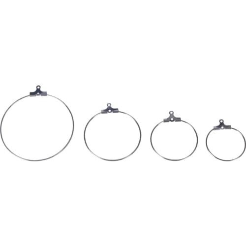 10Pcs/Lot Stainless Steel 25-40mm Big Earrings Round Hoops For Jewelry Making Supplies DIY Circle Ear Wires Dangle Hooks Clasps