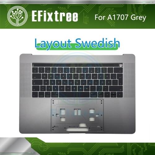 A1707 Topcase C Case Top Case With Keyboard Swedish Layout For Macbook pro 15'' Retrina A1707 topcase Grey Gray EMC 3162 3072
