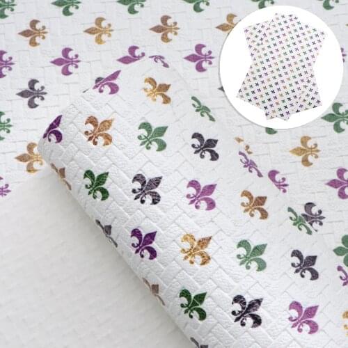 David accessories 20*33cm Woven Printed Faux Synthetic Leather Fabric, DIY Sewing Hair Bow Bag Crafts Material,1Yc14296