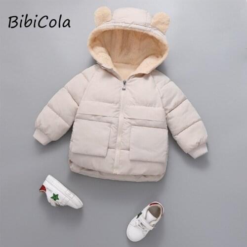 Baby winter clothes plus velvet padded jacket for boys and girls winter new cotton-padded clothes baby cotton-padded clothes