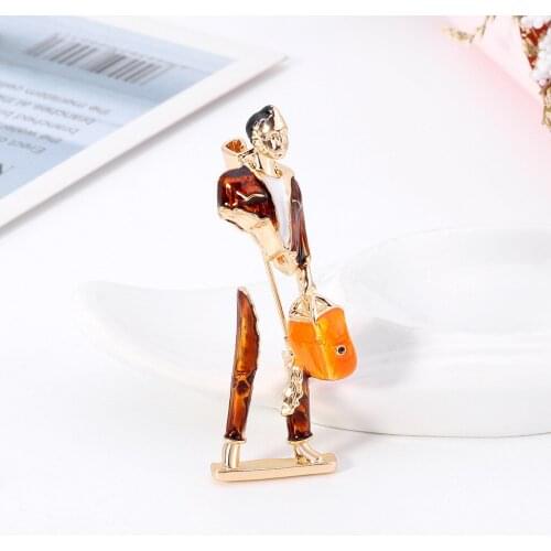 Enamel Work Man Brooch Stylish Fashion Suit Pin Brooch Unisex Figure Jewelry