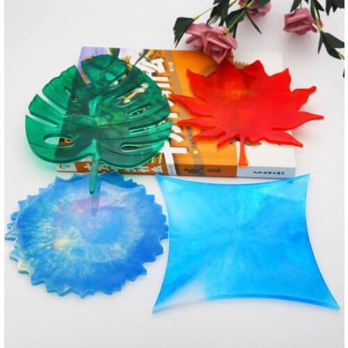 DIY Geometric Hexagon Maple Leaf Crystal Silicone Epoxy Coaster Craft Decor Mold UV Epoxy Resin Craft Jewelry Making Tools