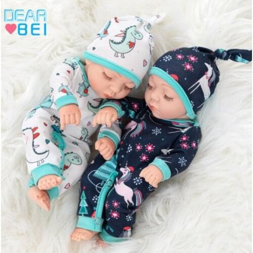 Jumpsuit+25CM New baby dolls silicone viny 10inch Reborn baby poupee boneca baby soft toy gift todder