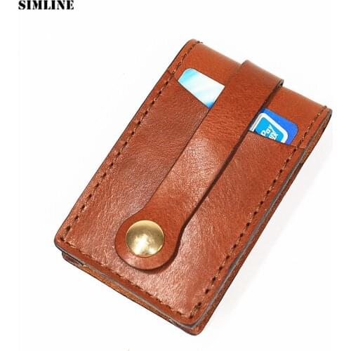Genuine Leather Key Wallet Men Vintage Handmade Cowhide Car key Wallets Holder Case Bag Housekeeper Organizer Pouch Card Holders