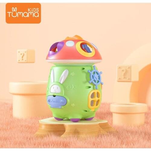 Cute Electronic Musical Toy Mushroom Cart Blocks Sorting Educational Toys for