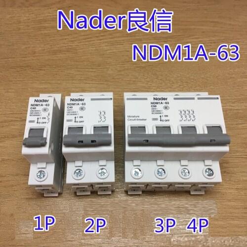 Nader 1P6A 1P10A 1P 16 1P 20A 1P 25A 1P 32A 1P 40A 1P 50A 1P 63A small circuit breaker air switch Liangxin NDM1A-63 C63