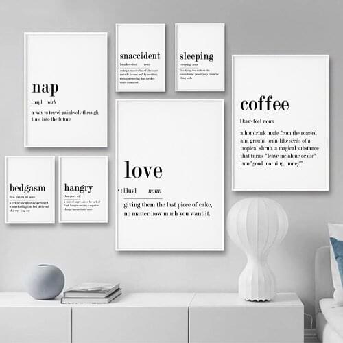 Love Definition Print Inspiring Quotes Wall Art Canvas Painting Black White Wall Poster Prints For Living Room Modern Home Decor