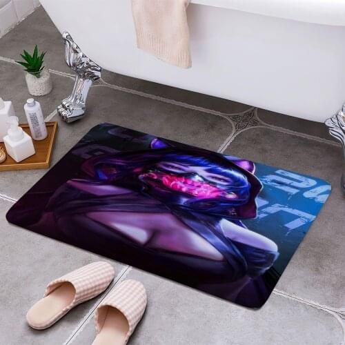 Cyberpunk Girl Cheaper Anti-slip Modern Area Rugs Living Room Balcony Bathroom Printed Carpet Doormat Hallway Bath Mat