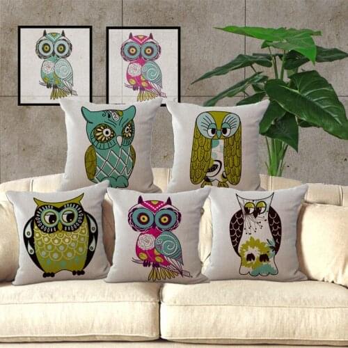 Wholesale price 1 piece Cartoon Cute Owl Series Seat Cushion Decorative Home Decor Sofa Chair Throw Pillows Case 45*45cm A1029