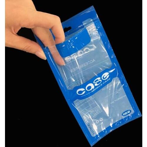 Size:11*22cm 100Pcs/Lot Cell Phone Case Zip Lock Plastic Hang Hole Poly Package Bags For Phone Case Pen Sundries Package
