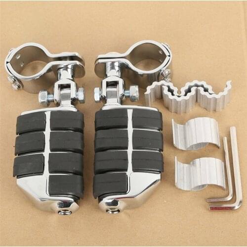 25mm 32mm Adjustable Motorcycle Highway Foot Pegs Footrest Engine Guard Crash Bar Clamp Foopegs for Custom Cafe Racer Honda