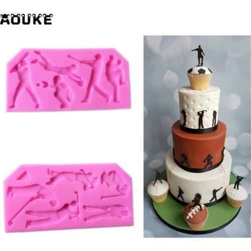 Sports Series Shape Fondant Cake Silicone Mold Biscuits Pastry Chocolate Mould Cookies Candy Molds Baking Cake Decoration Tools