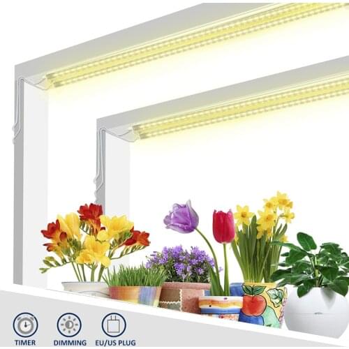 LED Grow Light Strips Timer Phytolamp For Plants Phyto Lamp Hydroponic Kits Full Spectrum Warm LED Dimmable Bar For Plants Shelf