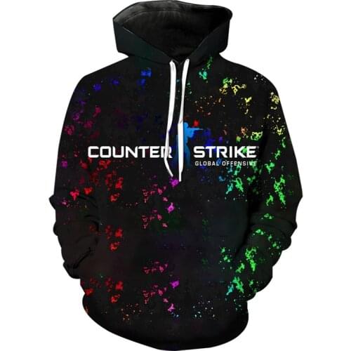 2021 spring and summer new CS go 3D printing Youth Popular Hoodie Boys and girls casual cartoon cartoon cool Sweatshirt