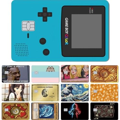 Magic Shark Anime Tape Cartoon Cute Cat Game Funny Chocolate Matte PVC Sticker Film Skin Case for Small Large Chip Credit Card